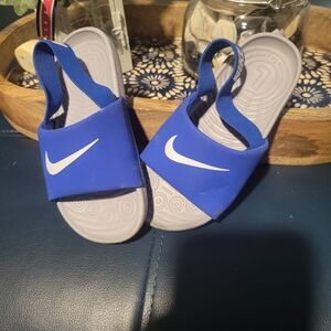 Nike Blue and Gray Sandals Comfortable Flip Flops